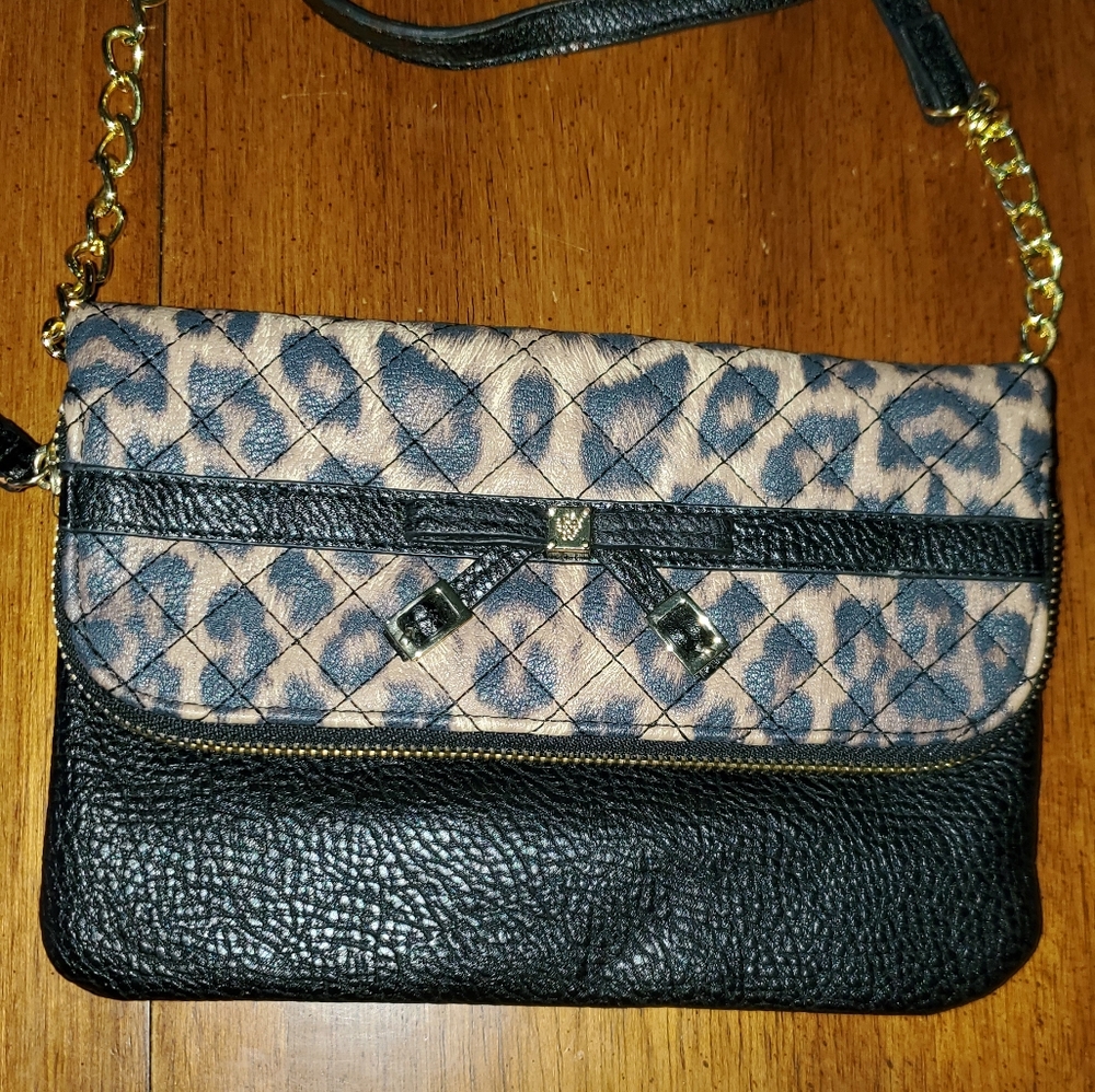 NWOT-Jessica Simpson black & Leopold crossbody.